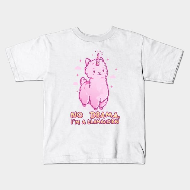 No Drama, I'm a Llamacorn - Cute Unicorn Llama Gift Kids T-Shirt by eduely